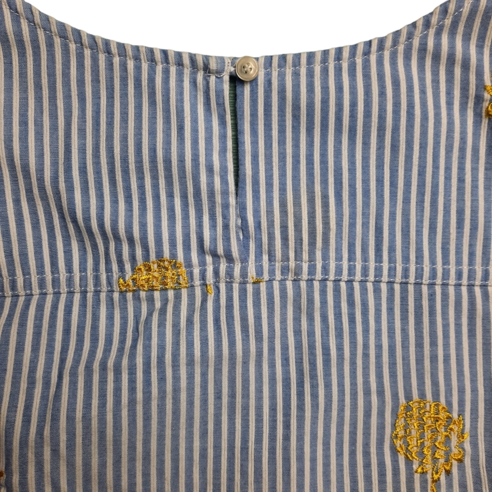 J Crew Pineapple Stripe Tie Hem Sleeveless Top SZ 14 - Picture 8 of 8